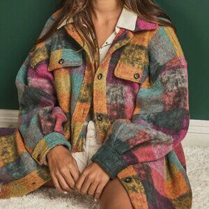 BiBi Plaid Flannel Shacket